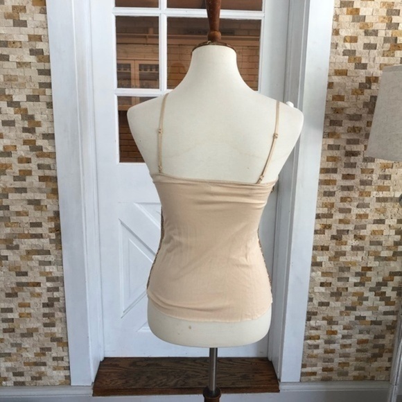 Gold sequin top with spaghetti straps - Picture 4 of 7